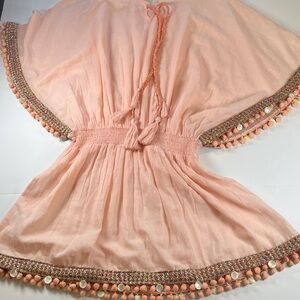 Shiraleah Chicago Dede 100% Cotton Coverup One Size in Pink